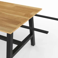 IDMarket Table à manger extensible rectangulaire bois et noir* Meubles En Bois|Tables