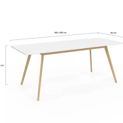 IDMarket Table à manger extensible blanche* Meubles Blancs|Petits Meubles