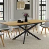 IDMarket Table à manger extensible bois et noir 6-10 personnes 160-200 cm* Tables