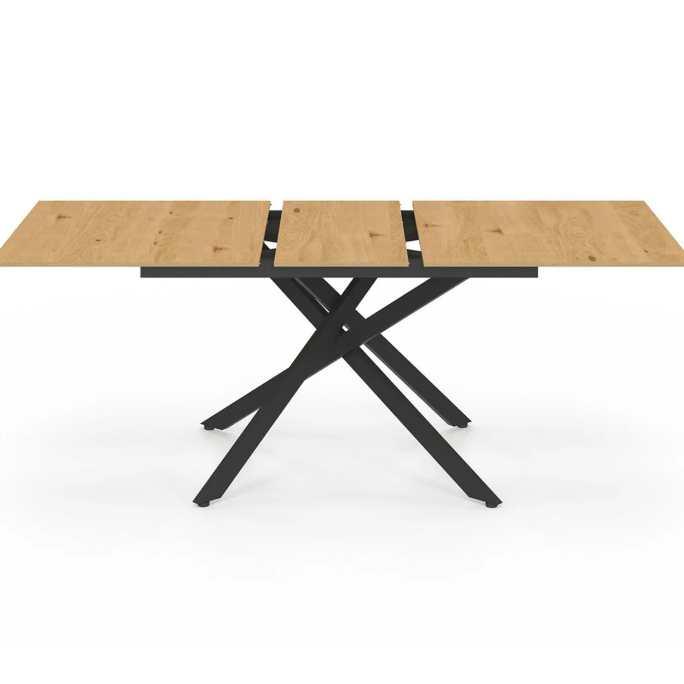 IDMarket Table à manger extensible bois et noir 6-10 personnes 160-200 cm* Tables