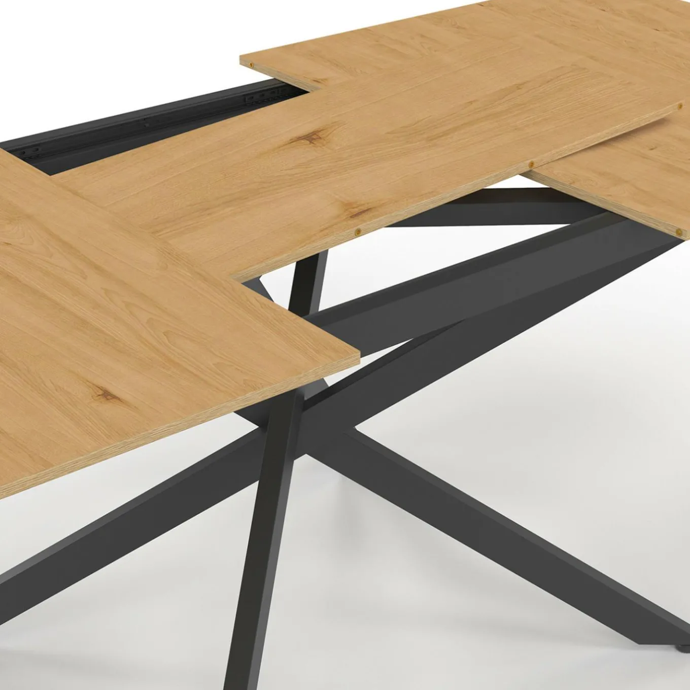 IDMarket Table à manger extensible bois et noir 6-10 personnes 160-200 cm* Tables