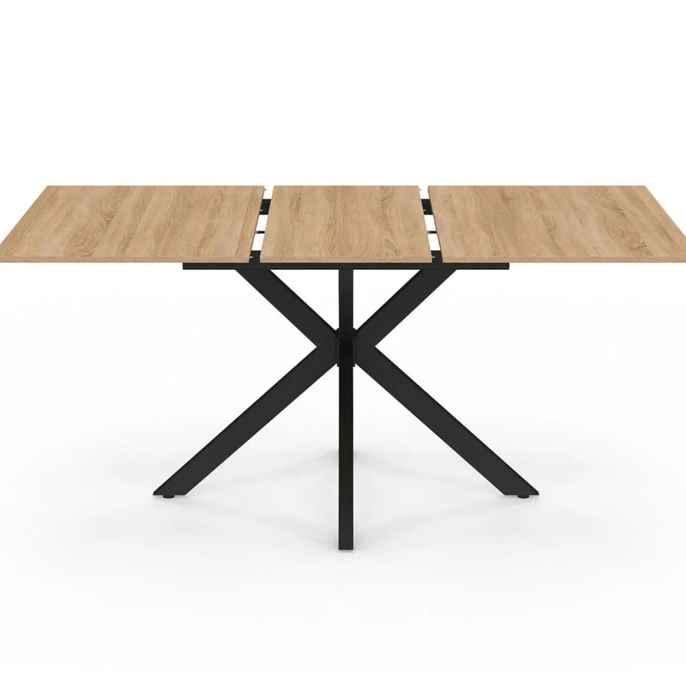 IDMarket Table à manger extensible rectangle 120-160 cm 4-8 personnes pied araignée bois et noir* Tables|Tables Et Chaises