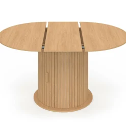 IDMarket Table à manger extensible ronde 4-8 personnes pied lattes avec rangement 110-150 cm* Meubles En Bois|Tables
