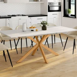 IDMarket Table à manger extensible rectangle 6-10 personnes bois* Meubles En Bois|Tables