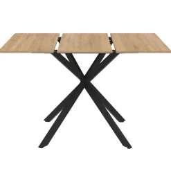 IDMarket Table à manger extensible carrée 80-120 cm 4-6 personnes pied araignée bois et noir* Tables|Tables Et Chaises