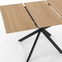 IDMarket Table à manger extensible carrée 80-120 cm 4-6 personnes pied araignée bois et noir* Tables|Tables Et Chaises