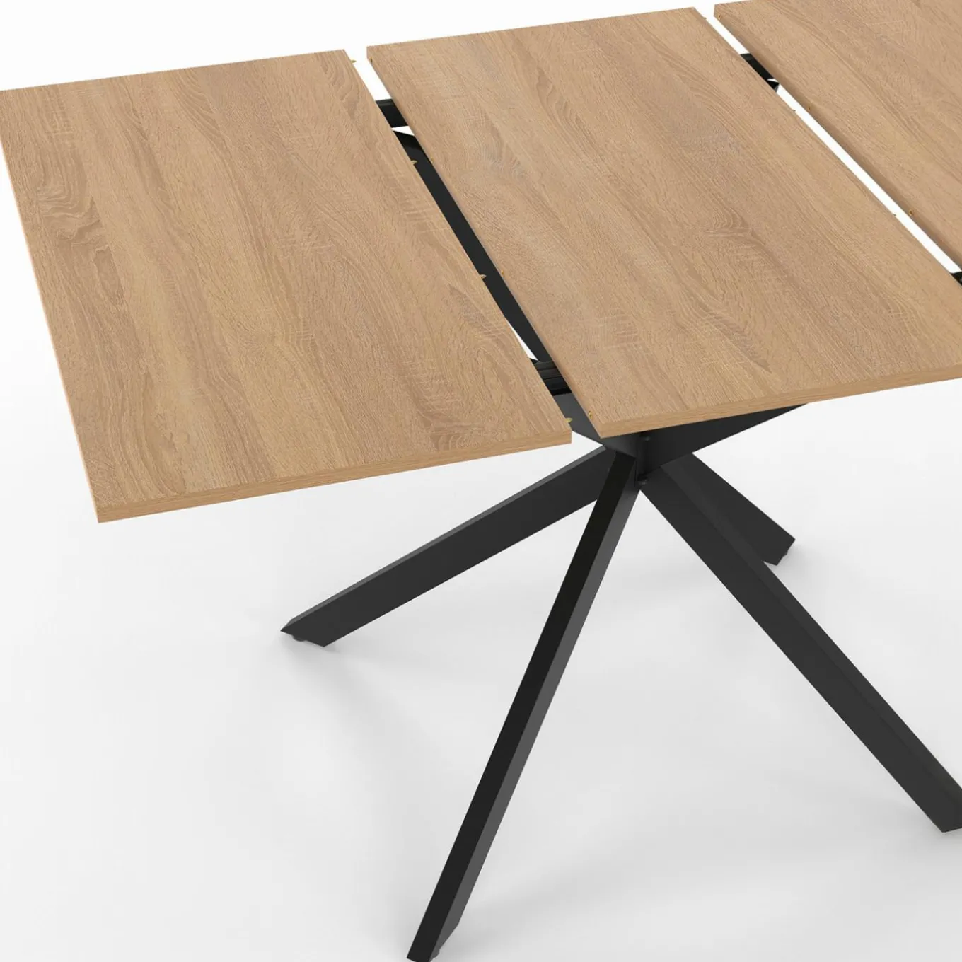 IDMarket Table à manger extensible carrée 80-120 cm 4-6 personnes pied araignée bois et noir* Tables|Tables Et Chaises