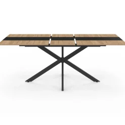 IDMarket Table à manger extensible rectangle bois et bande centrale noir 160 - 200 cm* Tables Et Chaises|Tables