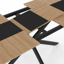IDMarket Table à manger extensible rectangle bois et bande centrale noir 160 - 200 cm* Tables Et Chaises|Tables
