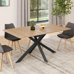 IDMarket Table à manger industrielle 160 cm* Meubles En Bois|Collection Industrielle