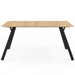 IDMarket Table à manger industrielle bois et noir 8 personnes 160 cm* Tables