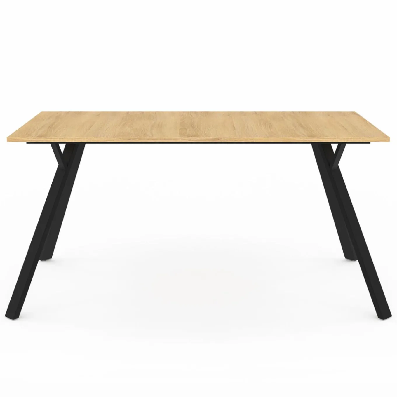 IDMarket Table à manger industrielle bois et noir 8 personnes 160 cm* Tables