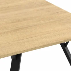 IDMarket Table à manger industrielle bois et noir 8 personnes 160 cm* Tables