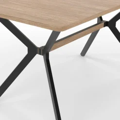 IDMarket Table à manger industrielle rectangulaire bois et noir* Tables