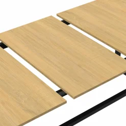 IDMarket Table à manger industrielle extensible bois et métal 8-12 personnes* Tables|Tables Et Chaises