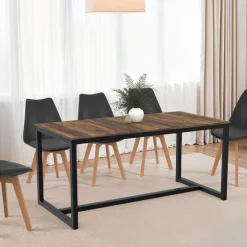 IDMarket Table à manger industrielle rectangle extensible 6-10 personnes* Collection Vintage|Tables