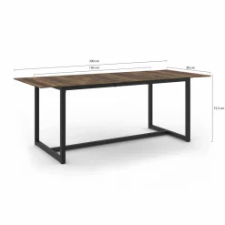 IDMarket Table à manger industrielle rectangle extensible 6-10 personnes* Collection Vintage|Tables