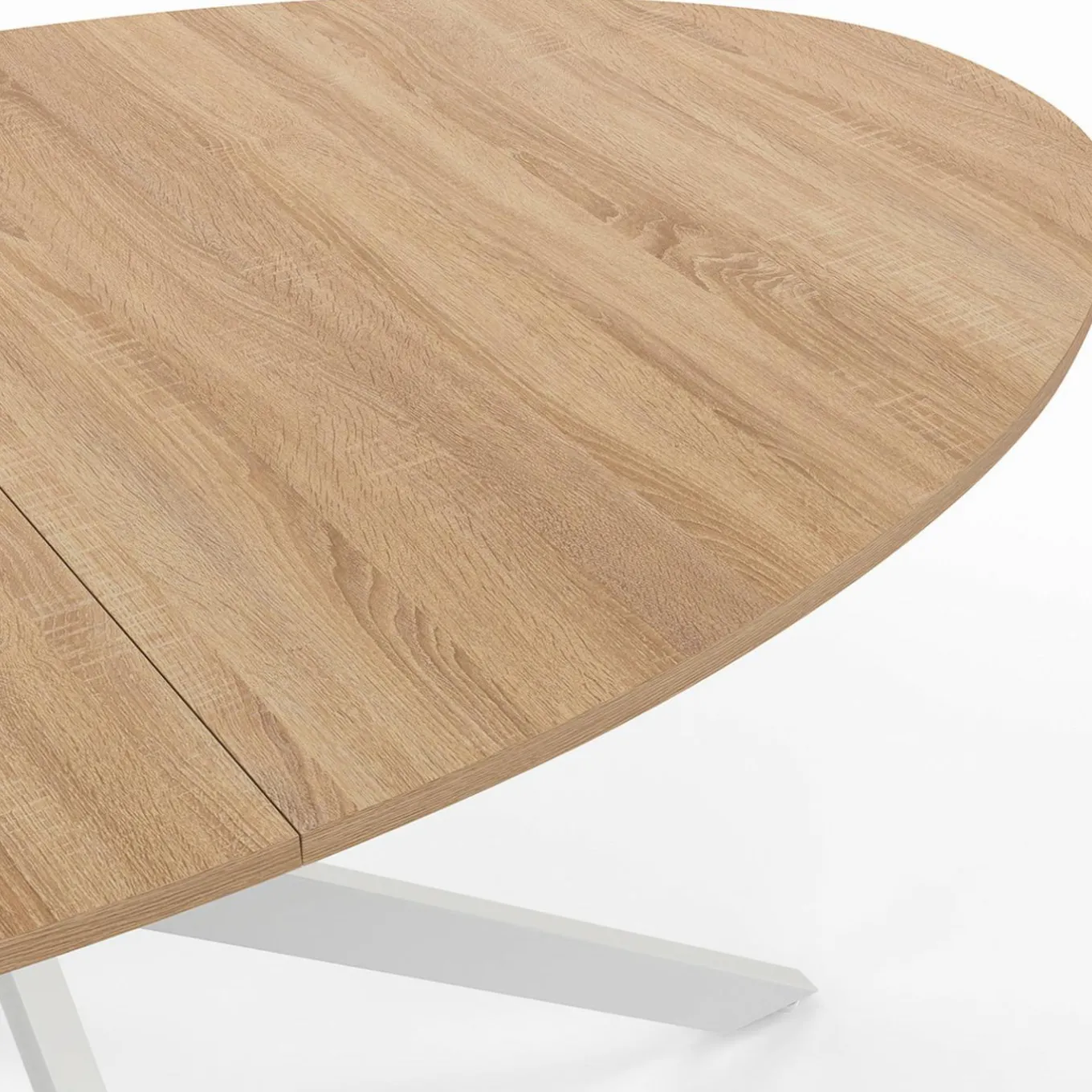 IDMarket Table à manger ovale 150 cm 8 personnes plateau bois et pied araignée métal blanc* Collection Industrielle|Salle À Manger Complète