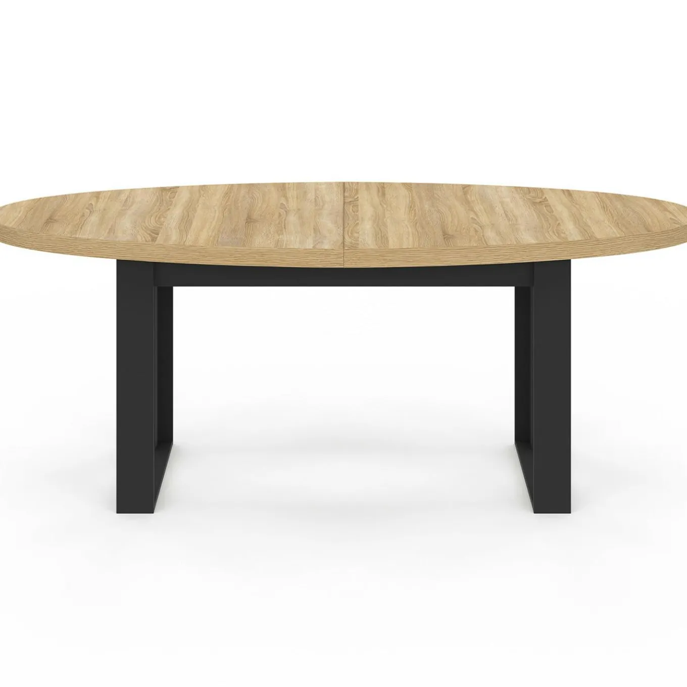 IDMarket Table à manger ovale 200 cm 8 personnes bois et noir style industriel* Meubles En Bois|Salle À Manger Complète