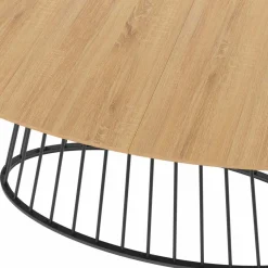 IDMarket Table à manger ovale 10 personnes bois et métal noir* Tables Et Chaises|Tables