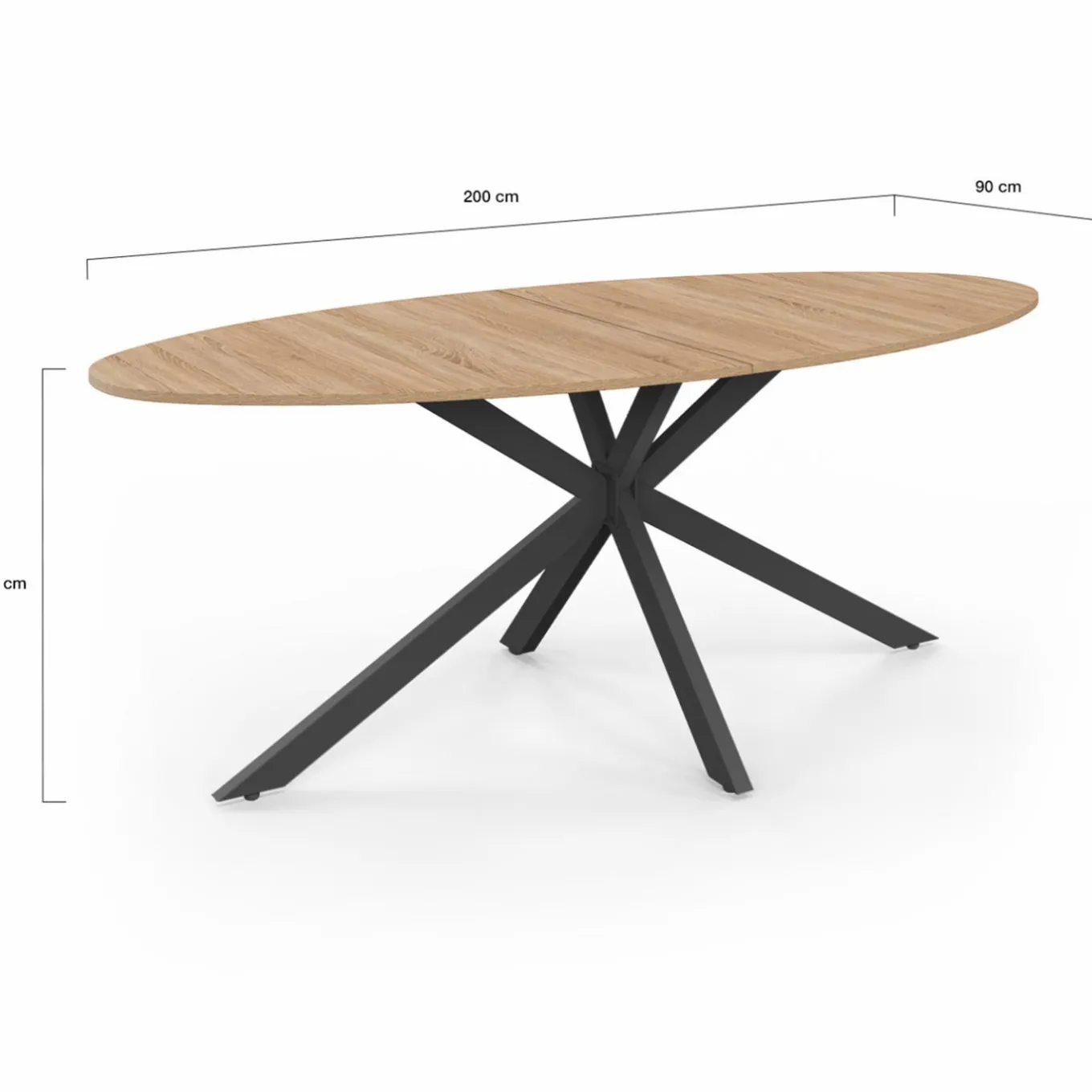 IDMarket Table à manger ovale 10 personnes noire et bois* Collection Industrielle|Salle À Manger Complète