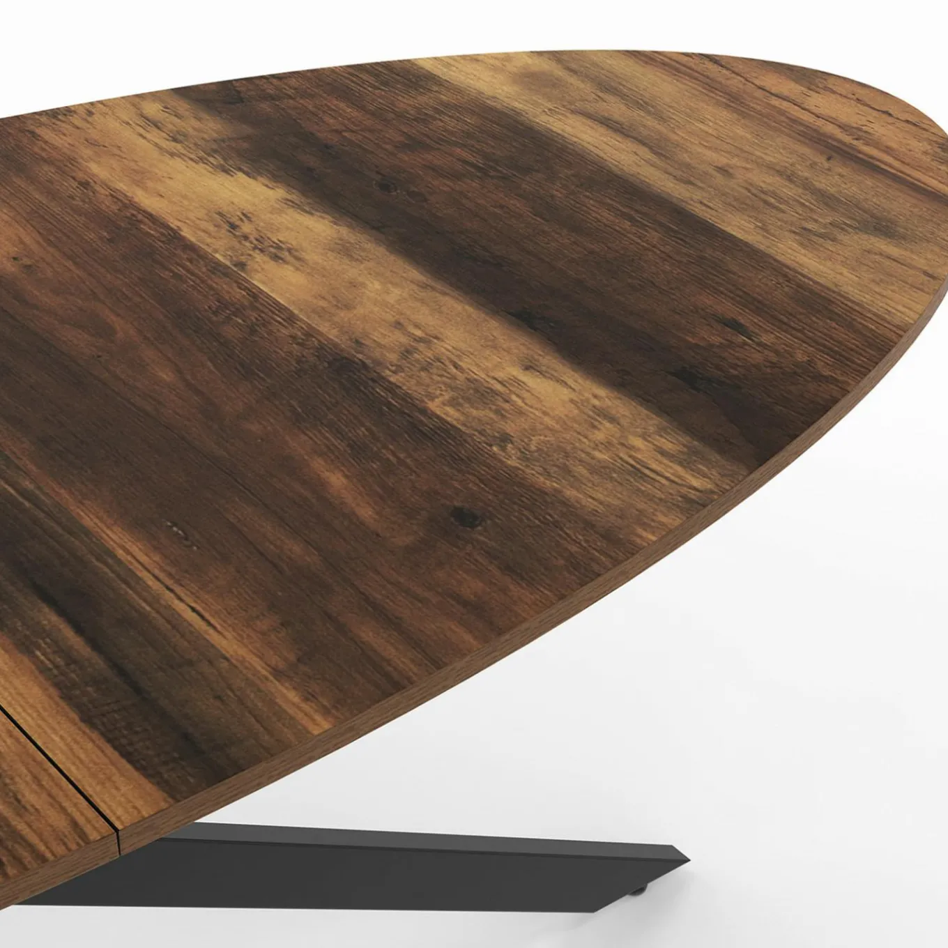 IDMarket Table à manger ovale 10 personnes 200 cm pied araignée noir et plateau bois foncé* Collection Vintage|Salle À Manger Complète