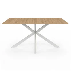 IDMarket Table à manger pied central bois et blanc 8 personnes* Meubles En Bois|Collection Industrielle