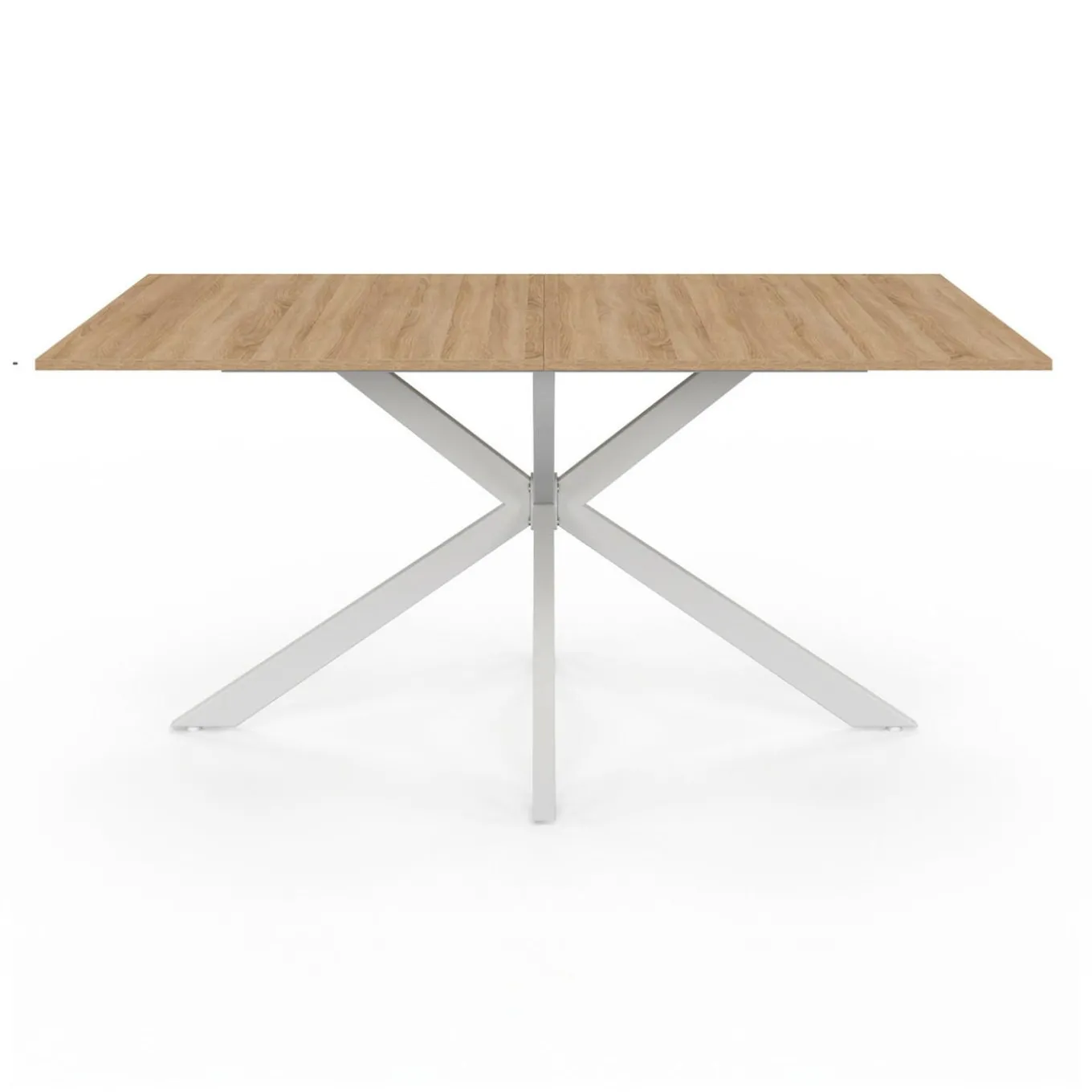 IDMarket Table à manger pied central bois et blanc 8 personnes* Meubles En Bois|Collection Industrielle