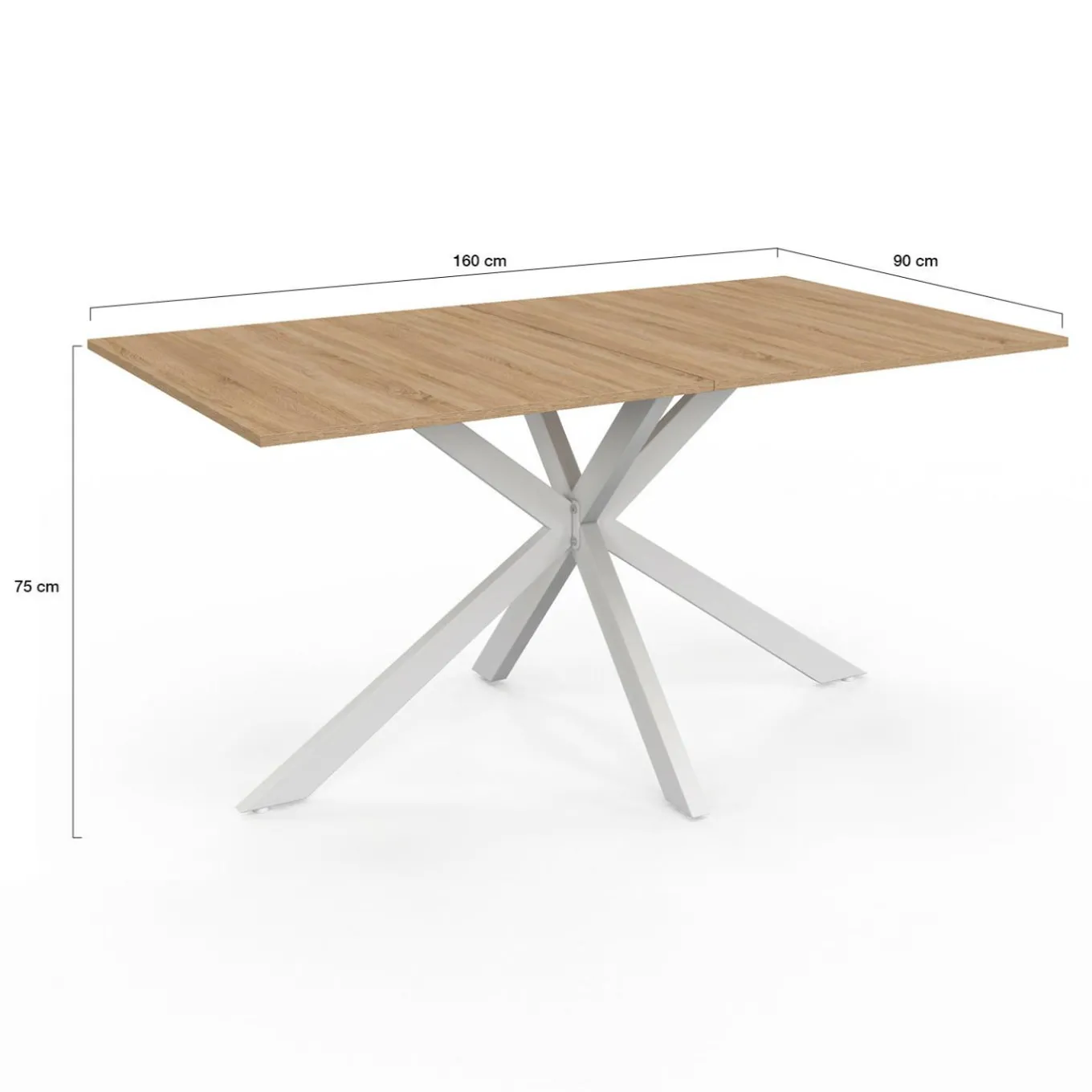 IDMarket Table à manger pied central bois et blanc 8 personnes* Meubles En Bois|Collection Industrielle