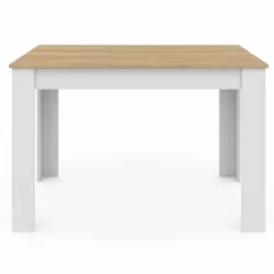 IDMarket Table à manger rectangle blanche plateau façon hêtre 4 personnes* Tables