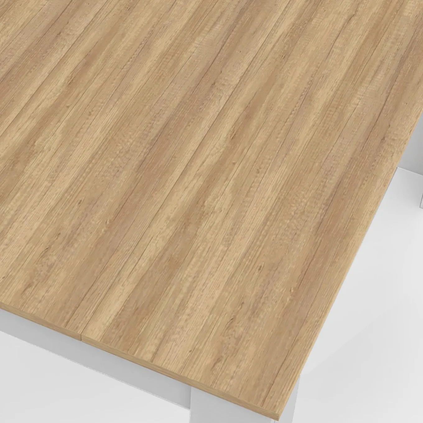 IDMarket Table à manger rectangle blanche plateau façon hêtre 4 personnes* Tables