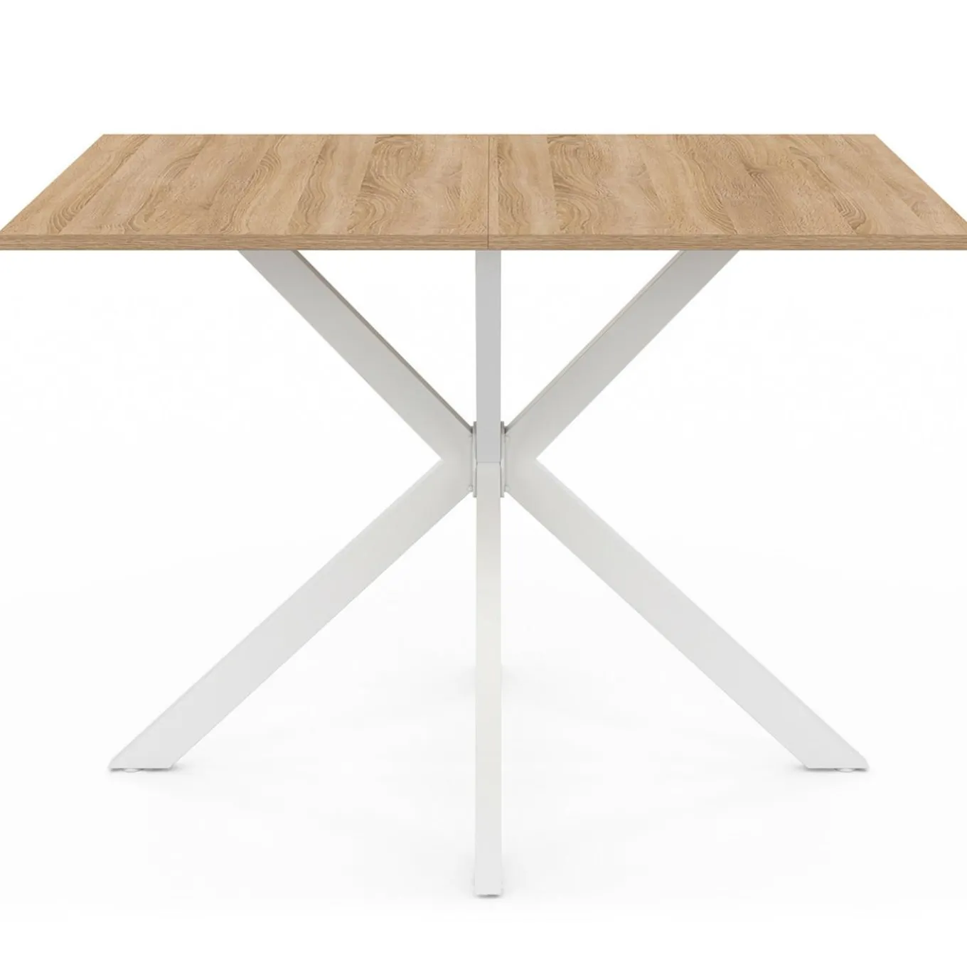 IDMarket Table à manger rectangle plateau bois 110 cm pied araignée blanc 6 personnes* Tables|Collection Industrielle