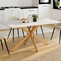 IDMarket Table à manger rectangulaire 8 personnes pied araignée* Collection Moderne|Salle À Manger Complète