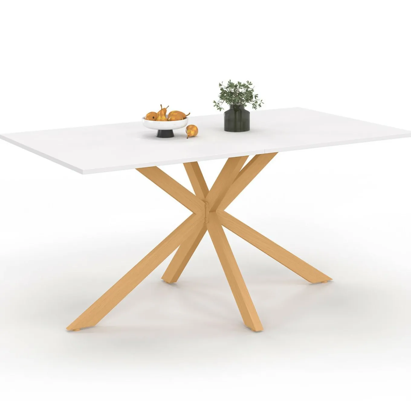 IDMarket Table à manger rectangulaire 8 personnes pied araignée* Collection Moderne|Salle À Manger Complète