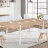 IDMarket Table à manger rectangulaire 10 personnes 200 cm bois et pieds épingle blanc* Meubles En Bois|Tables