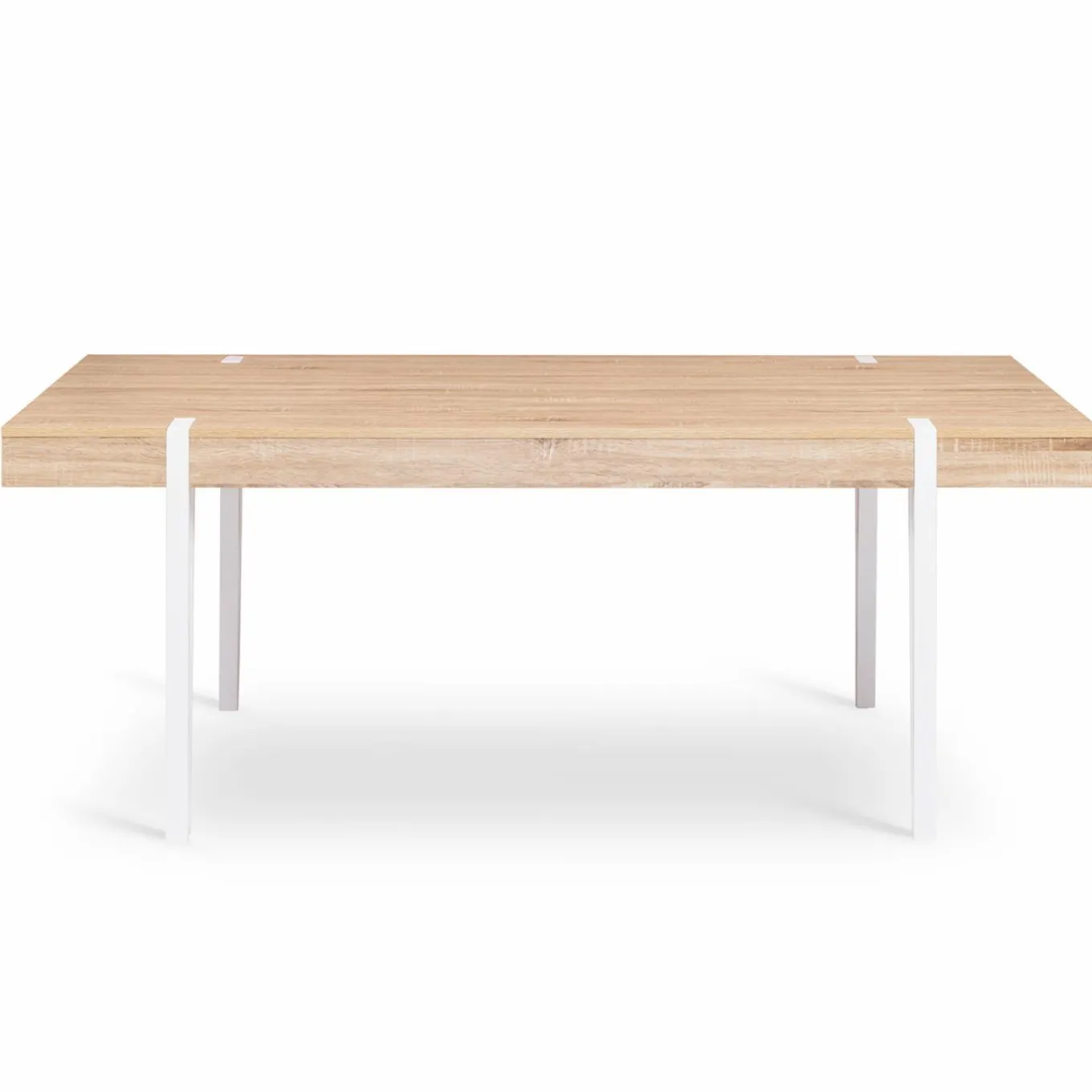 IDMarket Table à manger rectangulaire 10 personnes 200 cm bois et pieds épingle blanc* Meubles En Bois|Tables