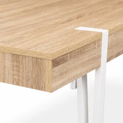IDMarket Table à manger rectangulaire 10 personnes 200 cm bois et pieds épingle blanc* Meubles En Bois|Tables