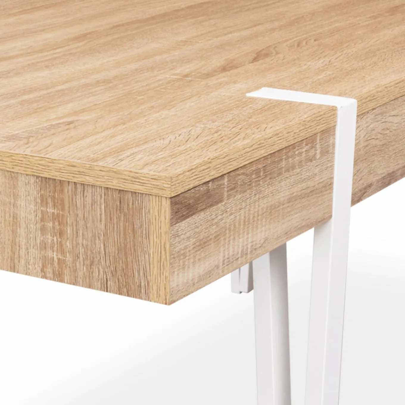 IDMarket Table à manger rectangulaire 10 personnes 200 cm bois et pieds épingle blanc* Meubles En Bois|Tables