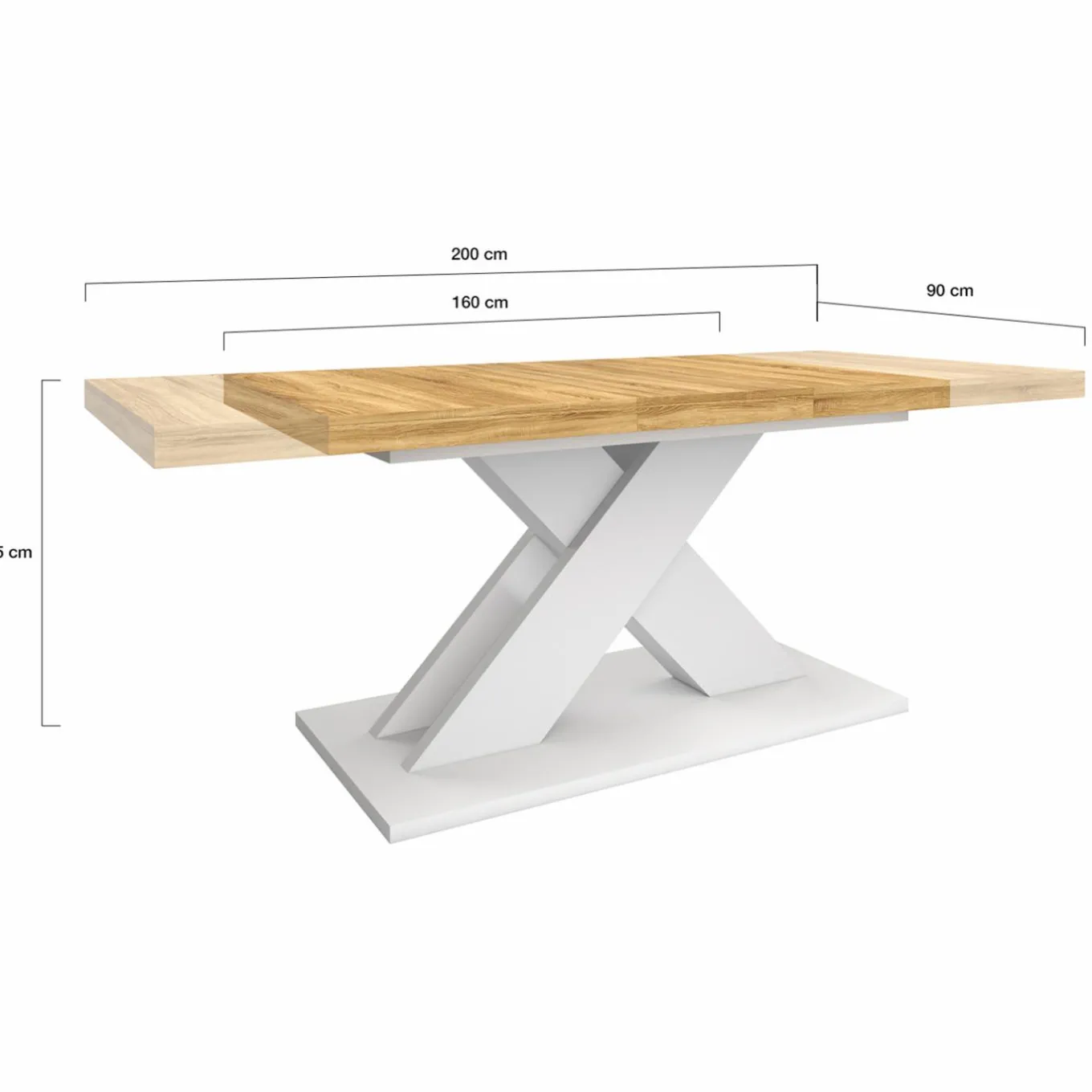 IDMarket Table à manger rectangulaire extensible bois et blanc 6 à 10 personnes* Tables