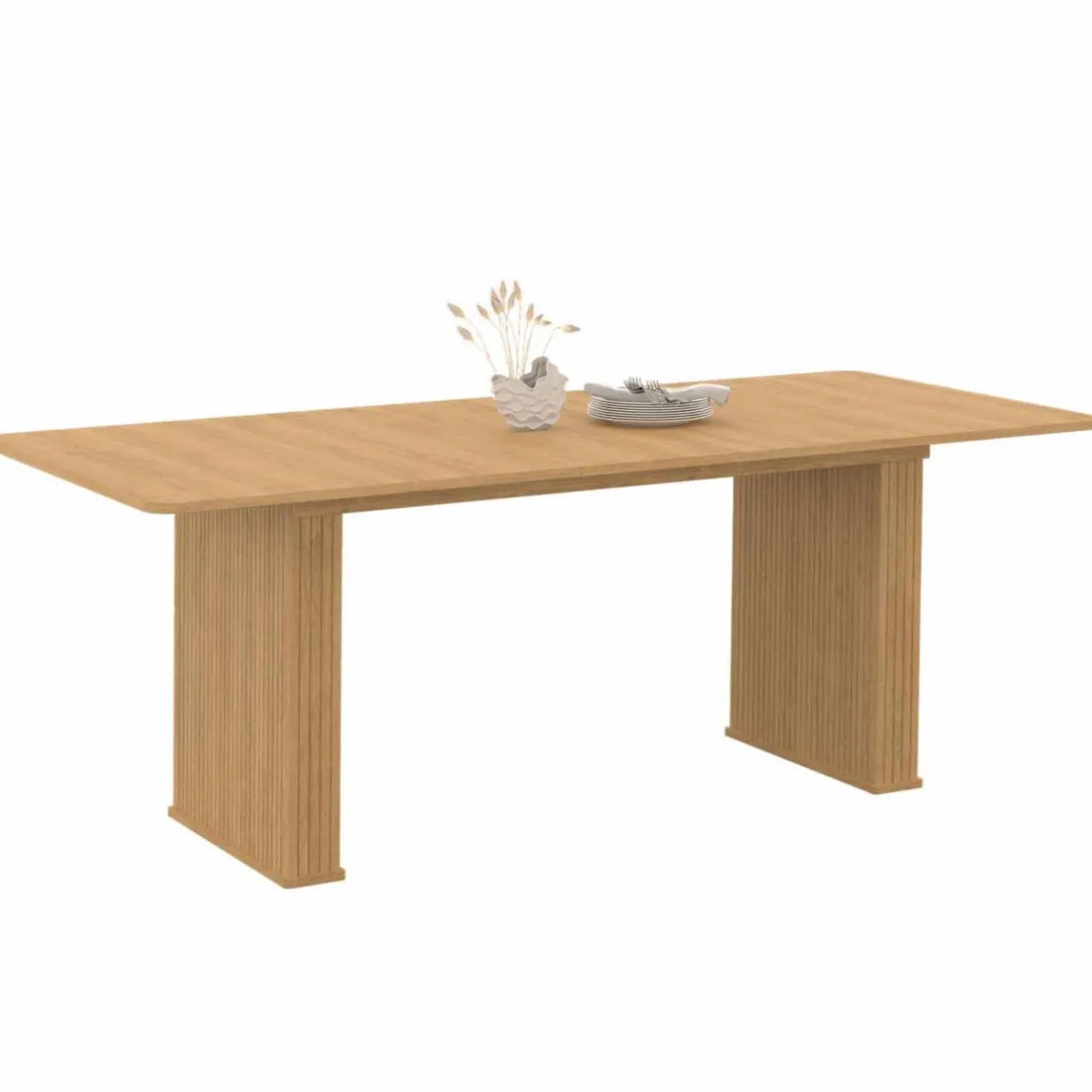 IDMarket Table à manger rectangulaire extensible coloris bois 6-10 personnes* Tables
