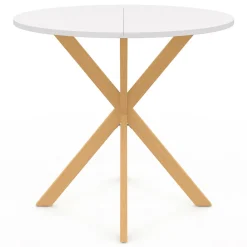 IDMarket Table à manger ronde 4 personnes pied araignée* Collection Moderne|Salle À Manger Complète