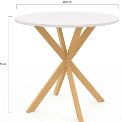 IDMarket Table à manger ronde 4 personnes pied araignée* Collection Moderne|Salle À Manger Complète
