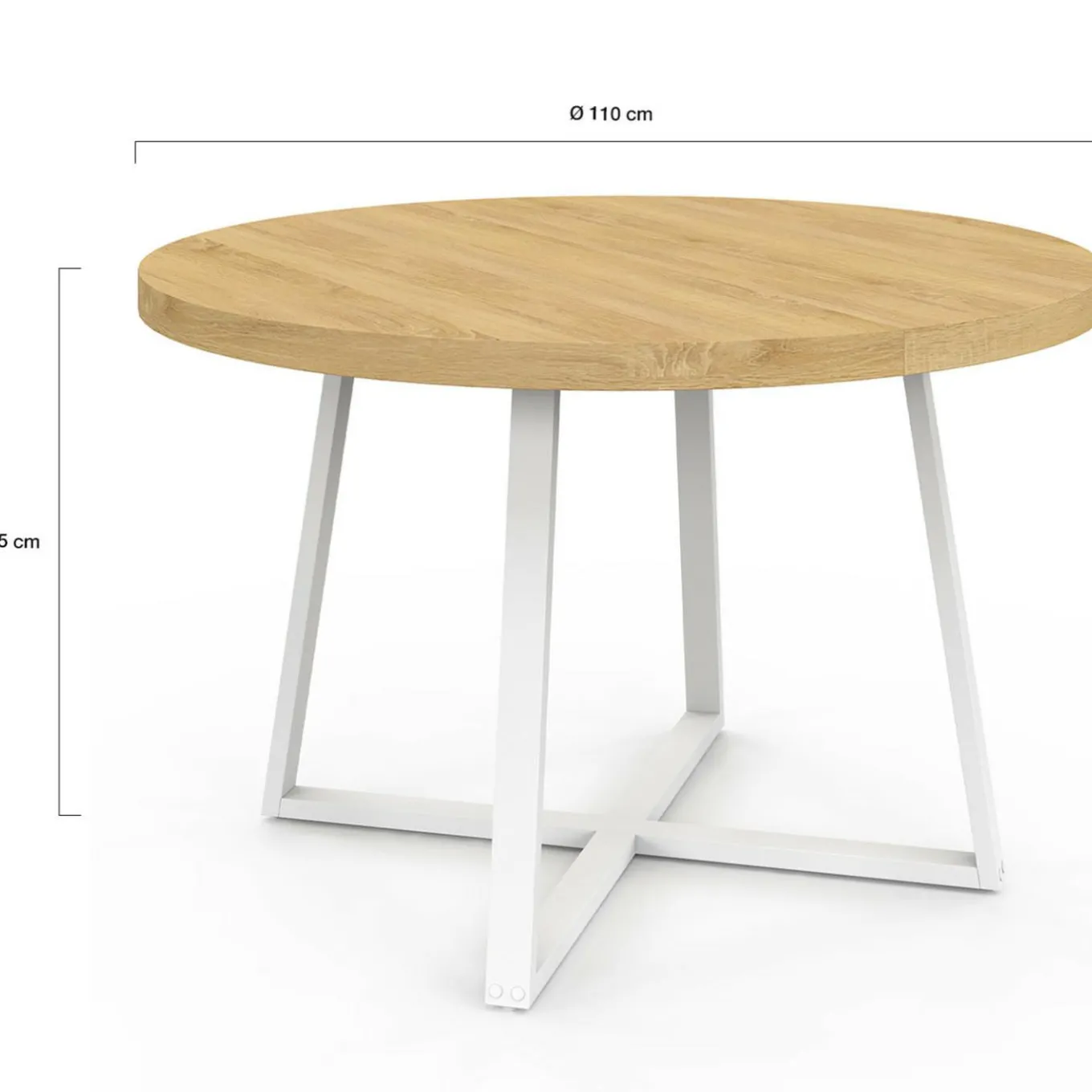 IDMarket Table à manger ronde 4-6 personnes bois et blanc 110-150 cm* Tables|Tables Et Chaises