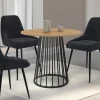 IDMarket Table à manger ronde 4 personnes plateau bois et pied en métal noir 80 cm* Tables|Tables Et Chaises