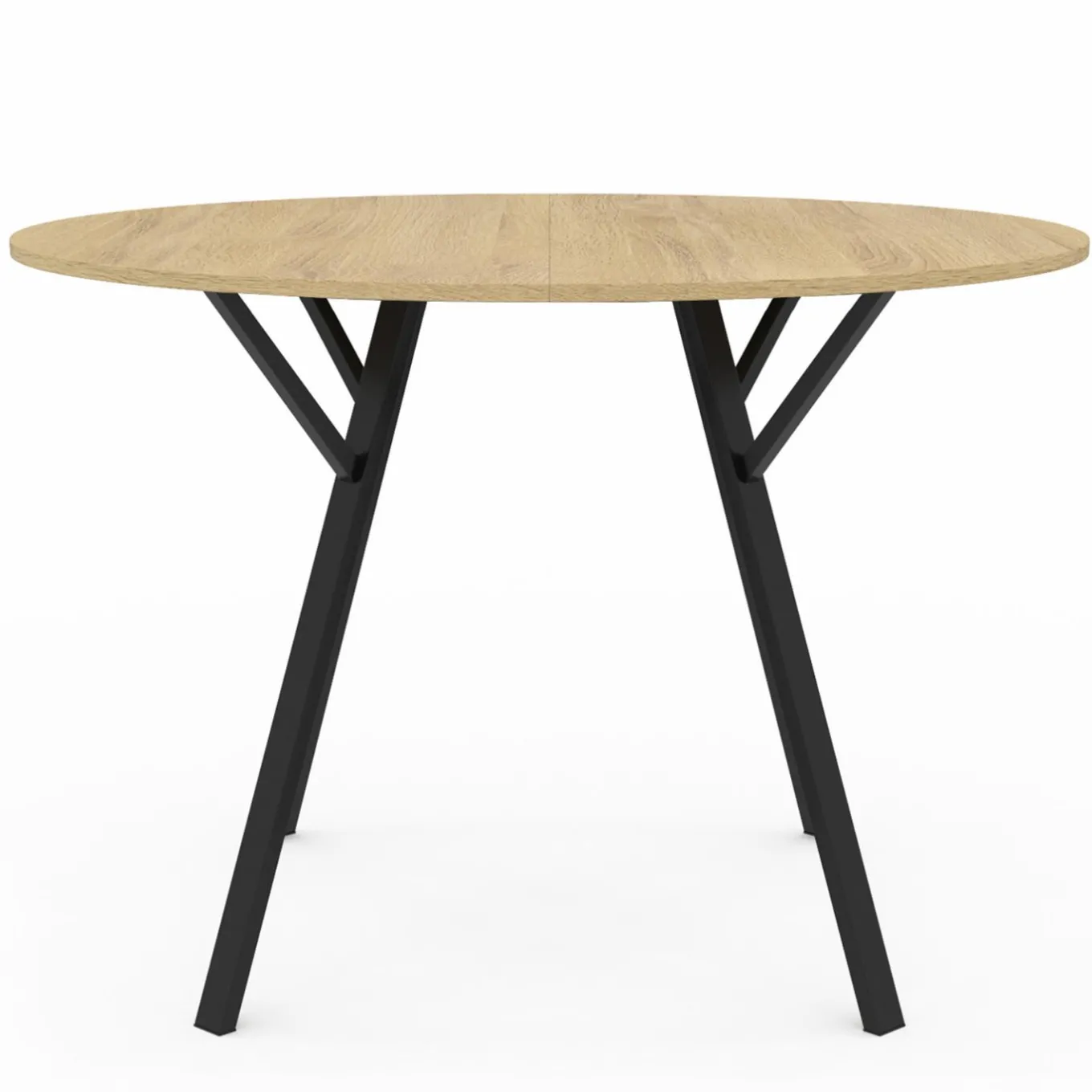 IDMarket Table à manger ronde bois et noir 110 cm 4-6 personnes* Tables