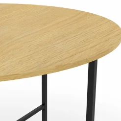 IDMarket Table à manger ronde bois et métal 110 cm 4 personnes* Tables|Tables Et Chaises