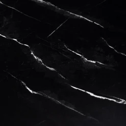 IDMarket Table à manger ronde effet marbre noir pied araignée métal noir* Collection Design|Tables