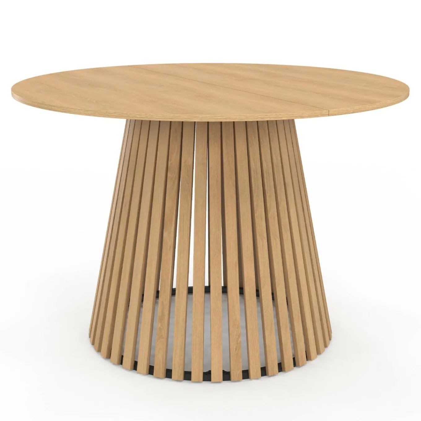 IDMarket Table à manger ronde en bois 6 personnes pied en lattes plateau bois* Tables|Salle À Manger Complète