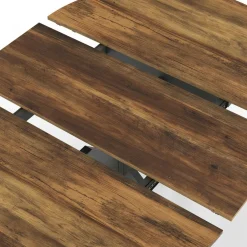 IDMarket Table à manger ronde extensible bois foncé et noir 110-150 cm 4-8 personnes pied araignée* Tables