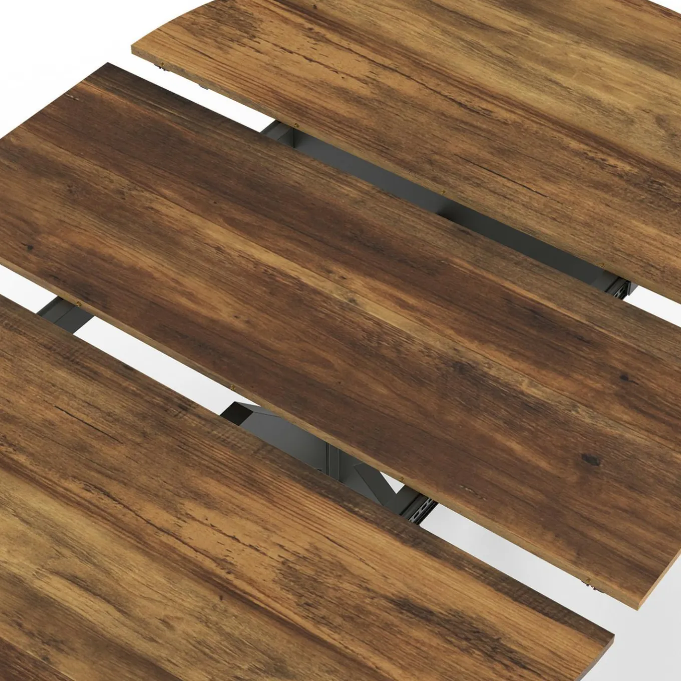 IDMarket Table à manger ronde extensible bois foncé et noir 110-150 cm 4-8 personnes pied araignée* Tables